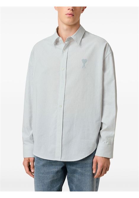 Camicia a righe Ami De coeur in blu polvere Ami paris - unisex AMI PARIS | HSH192CO01131041